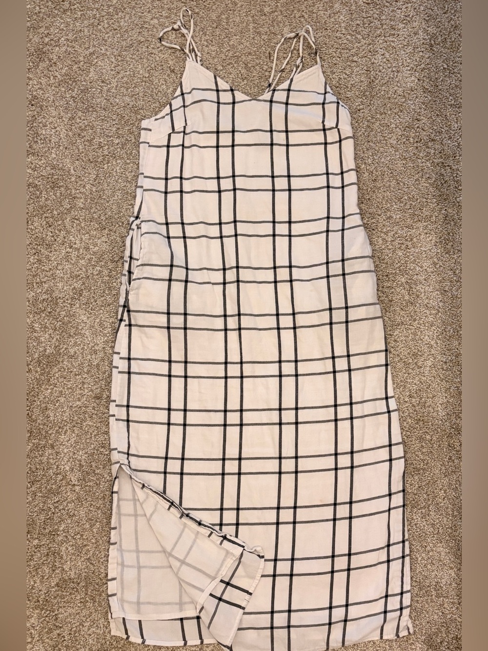 Window Pain Plaid Midi Slip Dress - size 2